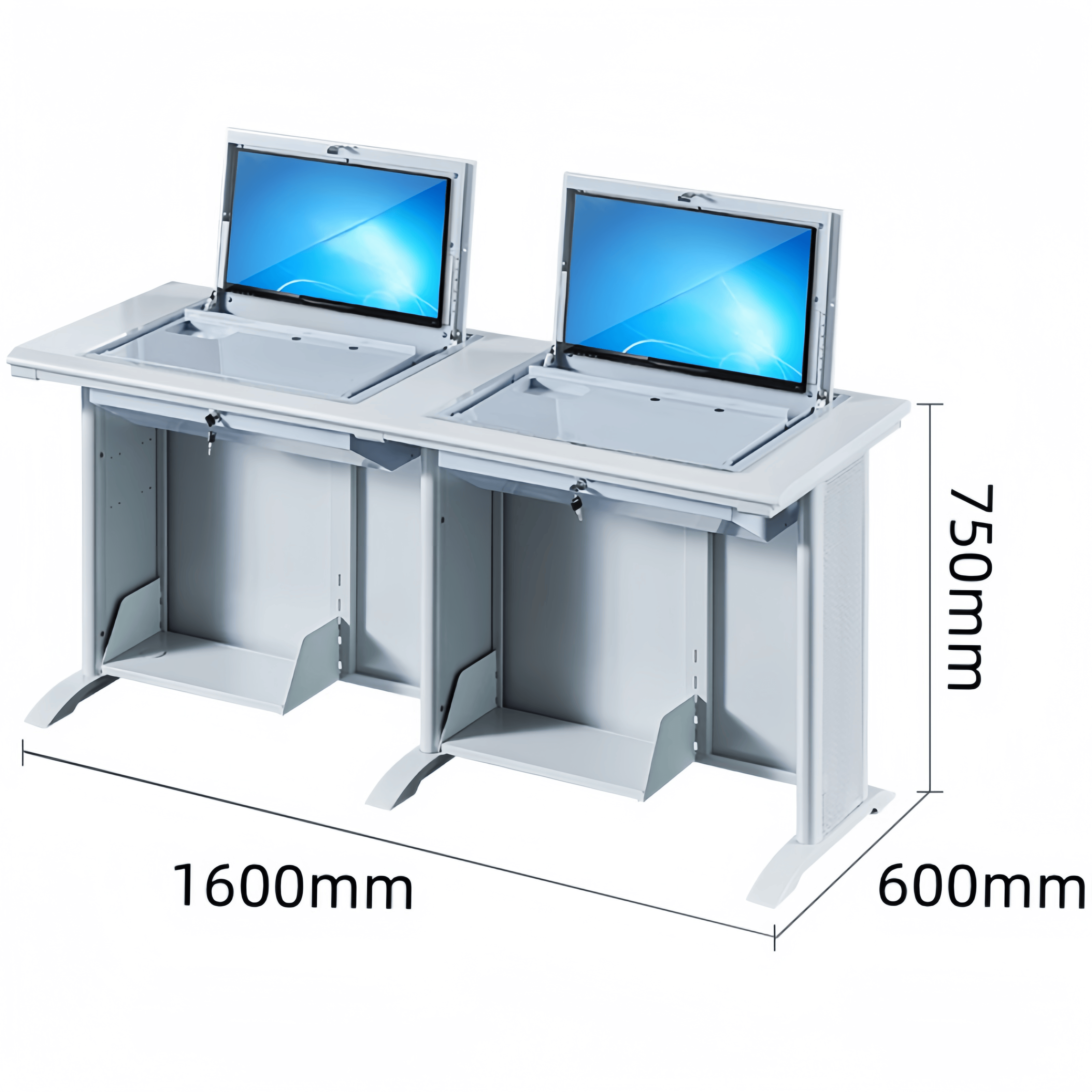 豫龙都机房桌双人张高清大图