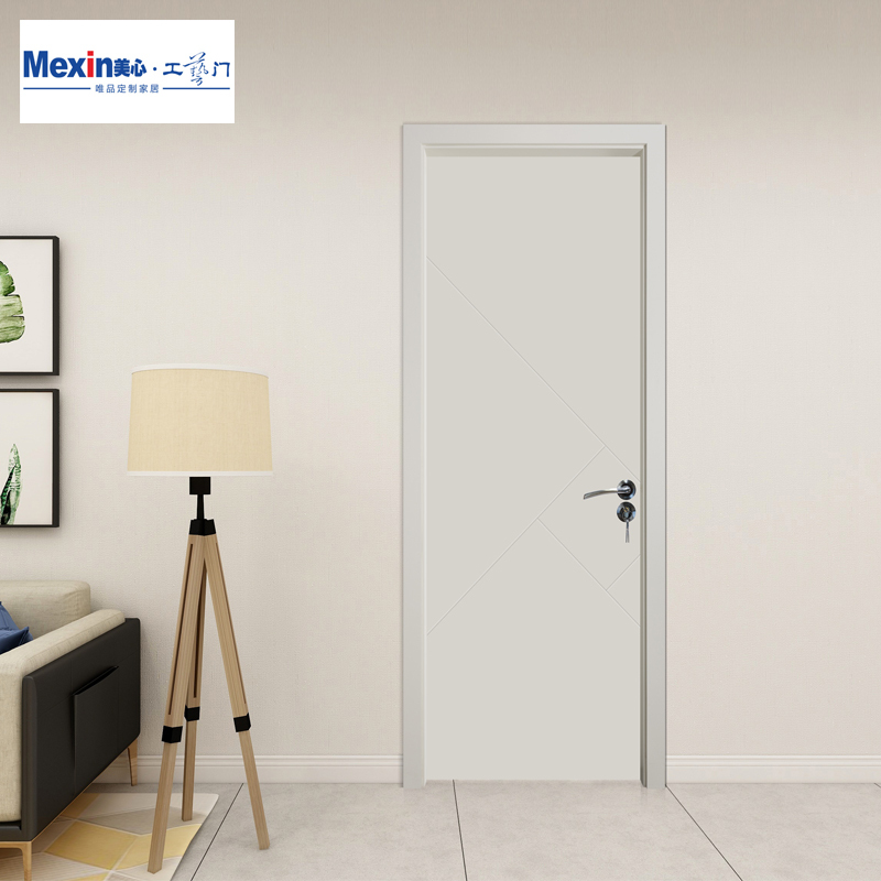 美心木门简约室内门卧室门定制烤漆套装隔音门n787油漆实木复合门