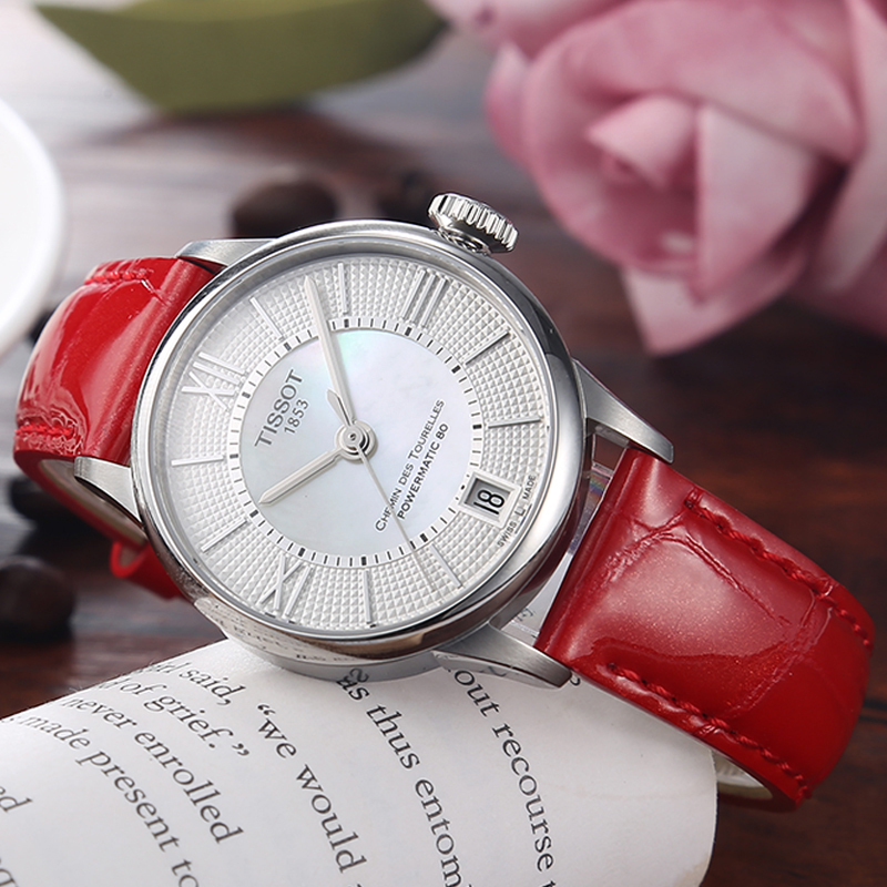 天梭tissot女士机械表杜鲁尔系列商务休闲时尚气质经典款女士自动机械