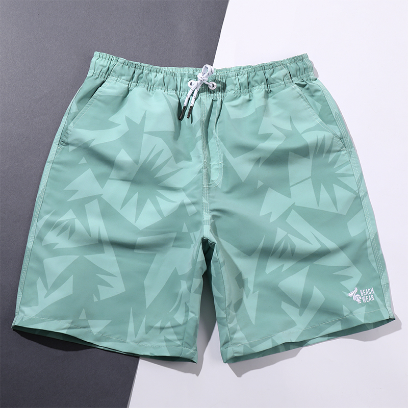 沙滩裤男宽松图形印花短裤宽松海边度假五分裤潮流时尚男士游泳裤视频
