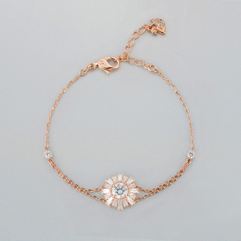 SWAROVSKI 施华洛世奇人造水晶璀璨阳光镀玫瑰金色手链5451357