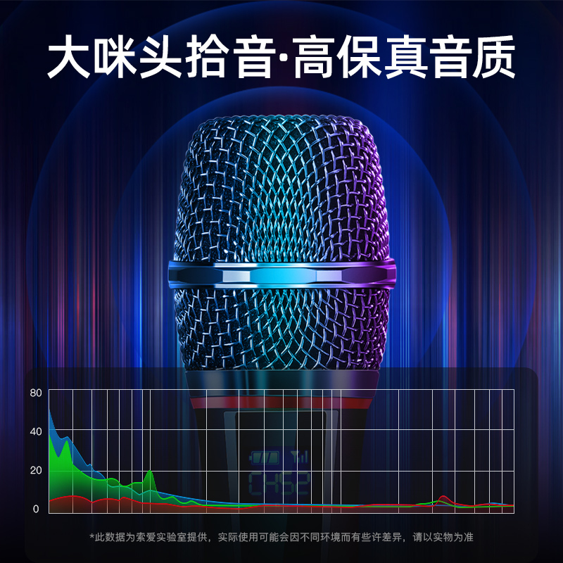索爱专业麦克风家用电视唱歌k歌卡拉ok md3(双咪)