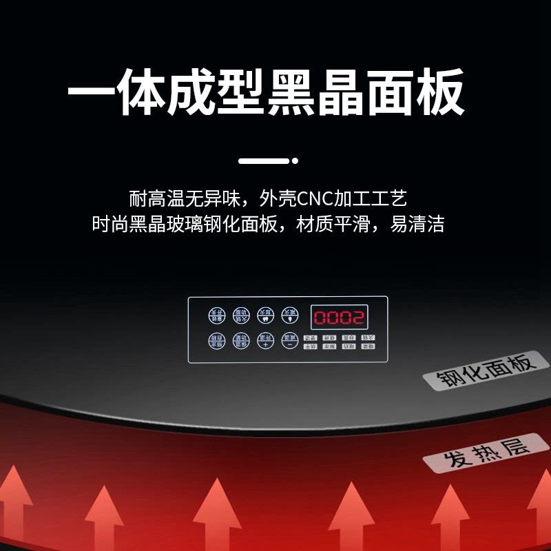 先科XIANKE圆形饭菜保温板钢化玻璃面板整版触摸式带童锁功能陶瓷餐具适用[白色68+电动旋转+电陶炉]图片