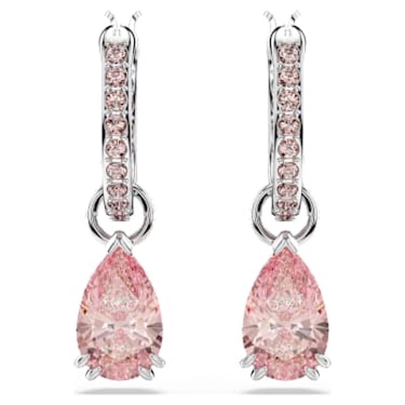 施华洛世奇(SWAROVSKI)粉晶水滴耳环时尚优雅珍珠点缀耳钉女士耳