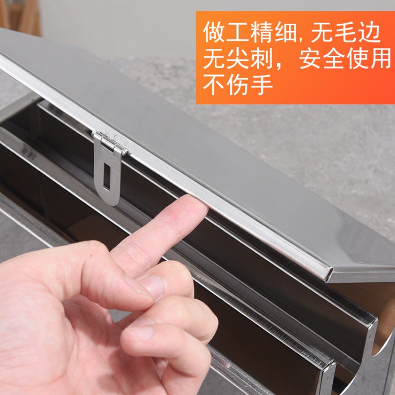 不锈钢刀架带锁刀箱带盖刀柜商用刀座刀盒厨房置物架刀具收纳箱架收纳层架 三维工匠高清大图