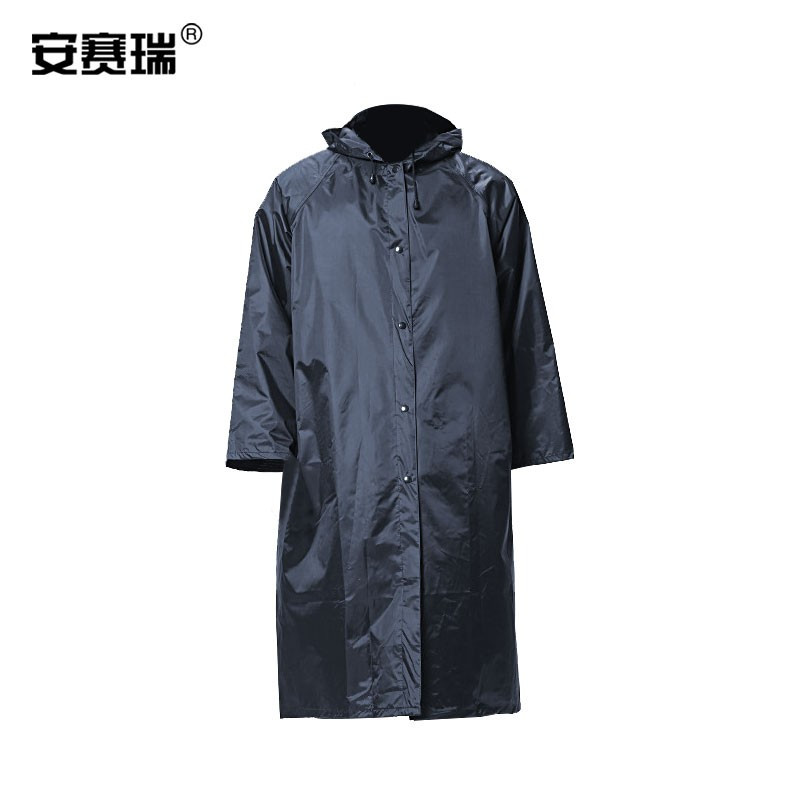 安赛瑞 连体雨衣 户外防水反光成人雨披 电动摩托车室外执勤骑行 风衣式 藏青色