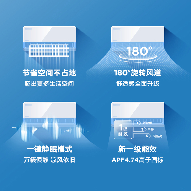 美的(Midea)2匹旋耀 新一级能效空调挂机 变频冷暖 客厅壁挂式智能家电KFR-50GW/N8MXA1