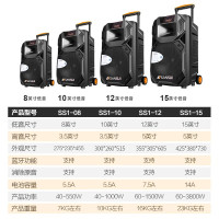山水(SANSUI) SS1-08 广场舞音响 蓝牙拉杆音箱户外便携式音响 大功率带无线麦克风扩音器
