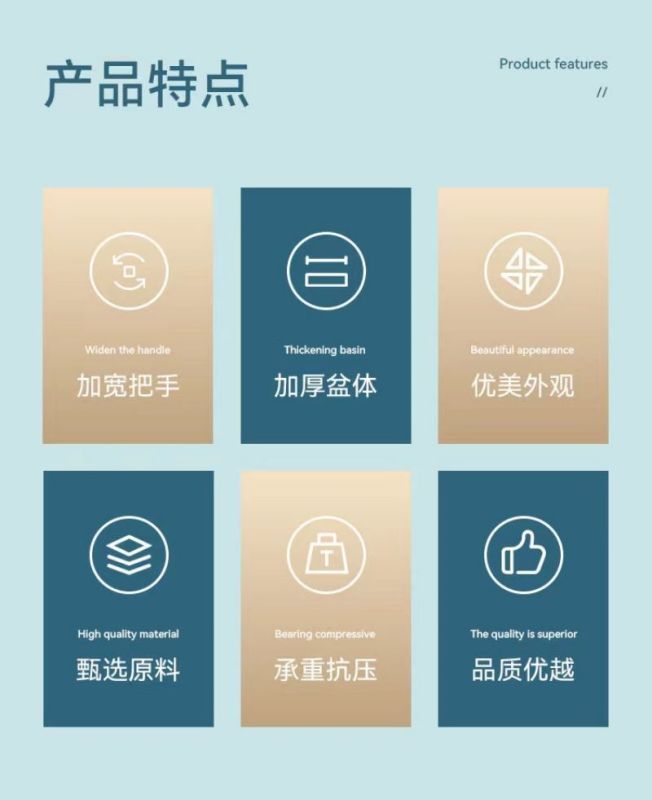 蔚岸塑料洗脸盆 洗手盆 洗漱盆 洗脚盆 洗衣盆34cm/个高清大图