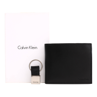 卡尔文·克莱恩Calvin Klein男士钱包CK男士经典真皮短款钱包钱夹钥匙扣礼盒装