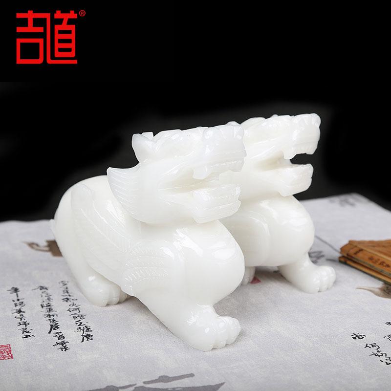 美帮汇阿富汗白玉貔貅摆件 寓意礼品开业摆件如意貔貅一对高清大图