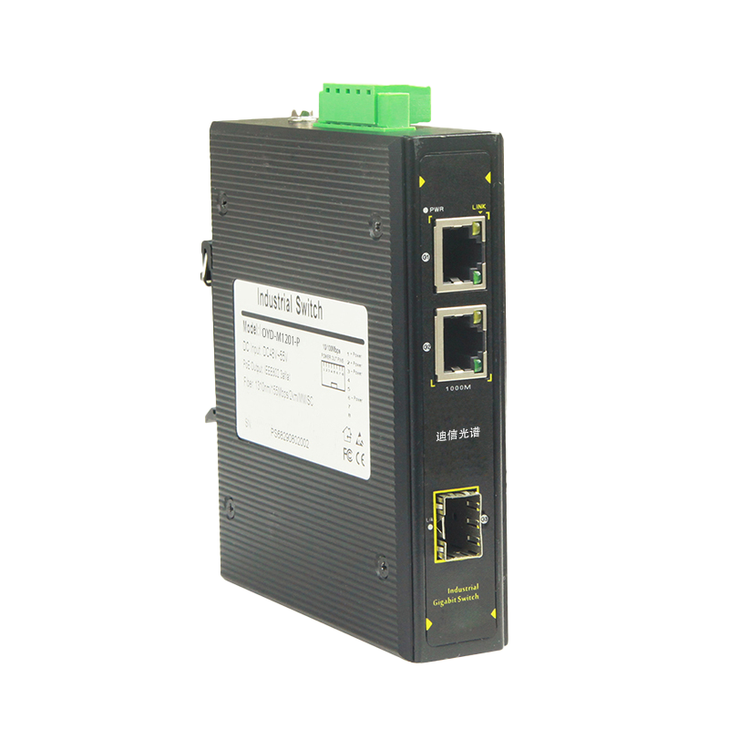 迪信光谱 工业以太网光电转换器千兆光口FC2电口收发器交换机 OYD-M1201-P 台高清大图