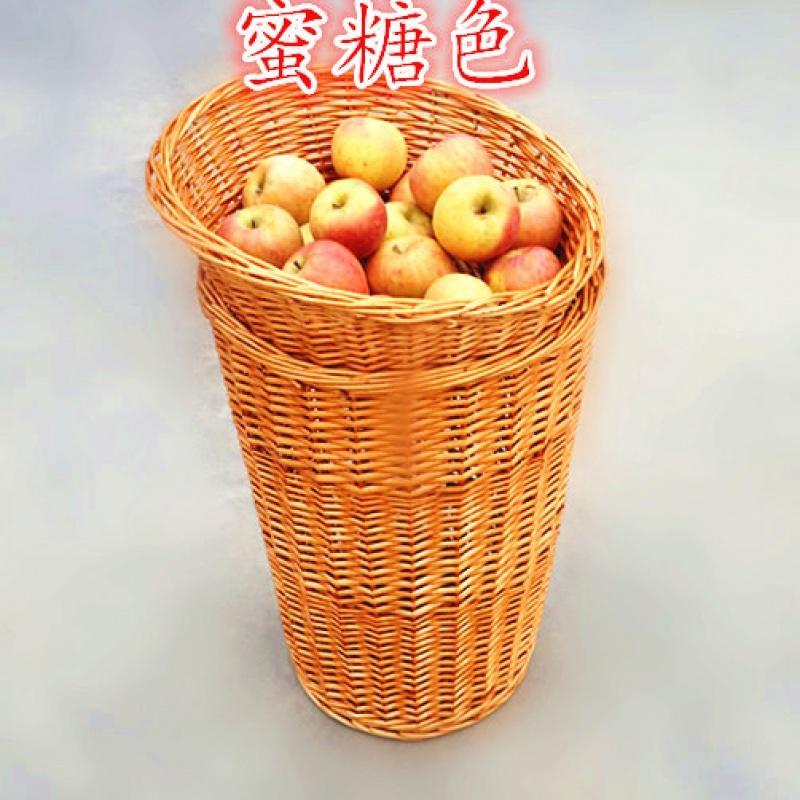 水果篮藤编堆头筐柳编收纳筐超市水果陈列筐竹藤框编织展示堆头篮