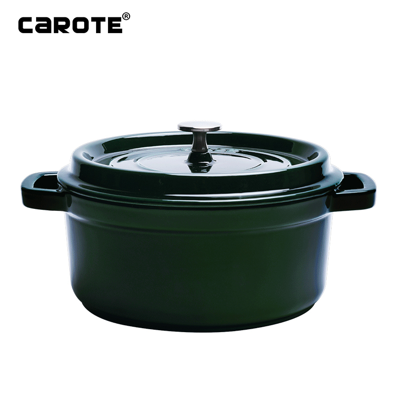 卡罗特(Carote)珐琅铸铁锅 炖锅 煲汤锅 家用多功能焖烧锅 加厚 电磁炉通用24cm