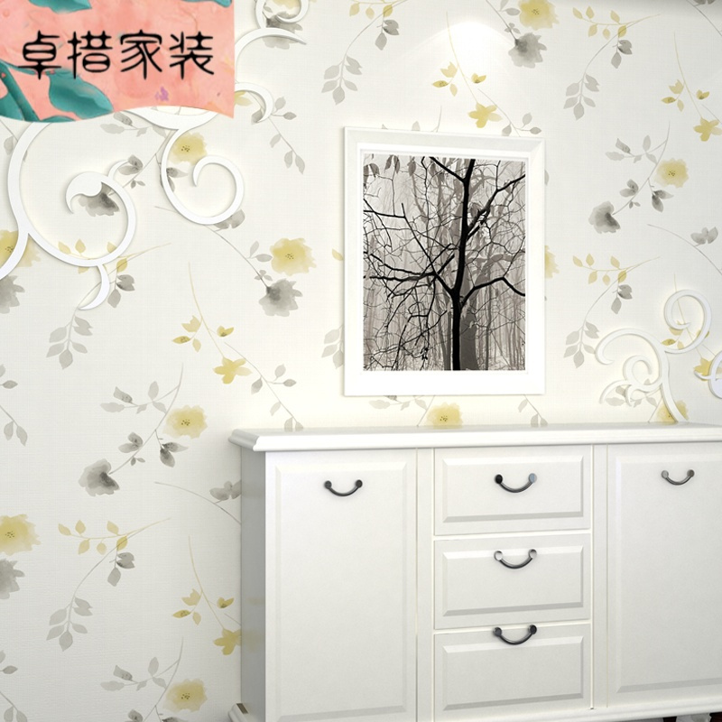 壹德壹墙纸 墙布北欧浪漫田园无纺布墙纸卧室客餐厅电视背景墙现代简约极简壁纸白底蔚蓝花 H001仅墙纸壹德壹 价格图片品牌报价 苏宁易购卓措家装专营店