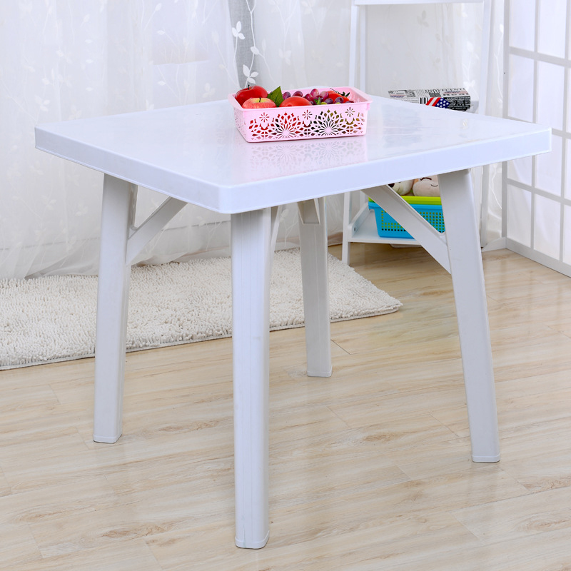 户外椅子塑料桌子沙滩休闲椅塑料桌椅大排档塑料椅子 80正方桌(无档)