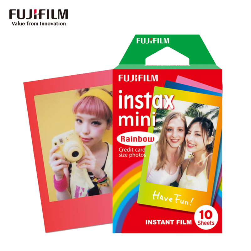 富士(FUJIFILM)INSTAX 拍立得相纸 mini7c/8/9/25/90/70通用花边快显胶片炫彩版(10张)