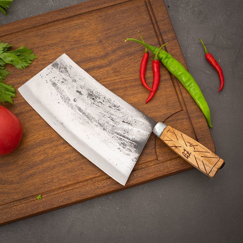 手工锻打菜刀家用快锋利锰钢切菜刀切片刀斩切刀厨师专用刀具m9小号