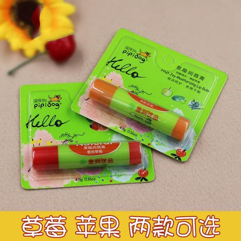 [苏宁优选]皮皮狗果趣润唇膏4.5g 宝宝清新苹果莓保湿滋润防干裂粗脱皮