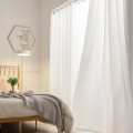顾致纱窗帘（定制）天丝纱白色；涤纶混纺；玉白色四爪钩款 宽2.1±0.01米、高4±0.01米