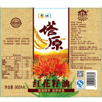 中粮塔原红花籽油900ml物理压榨一级食用油新疆植物油