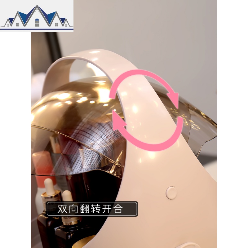 网红防尘化妆品收纳盒包护肤品口红刷梳妆台桌面亚克力置物架子箱 三维工匠高清大图