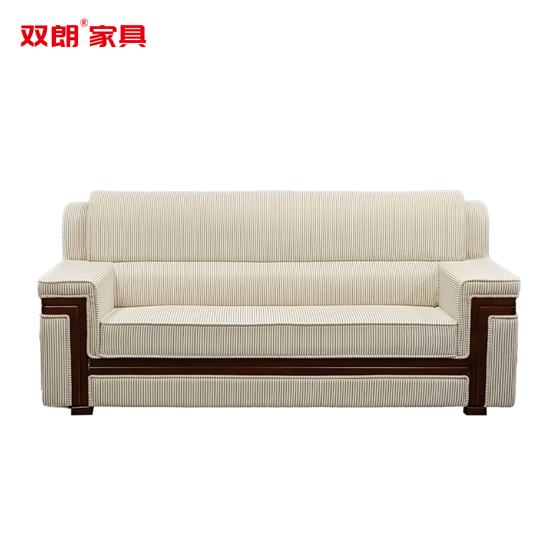 双朗 三人位布艺沙发 SL-HB808-3BY 2050*880*900mm 白色+胡桃色 张高清大图