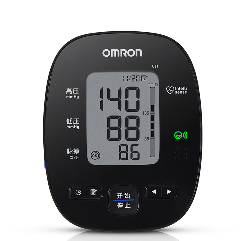 欧姆龙(OMRON)电子血压计 U31 上臂式血压仪 语音播报提示 血压测量仪 家用全自动电动血压器 脉搏仪测量