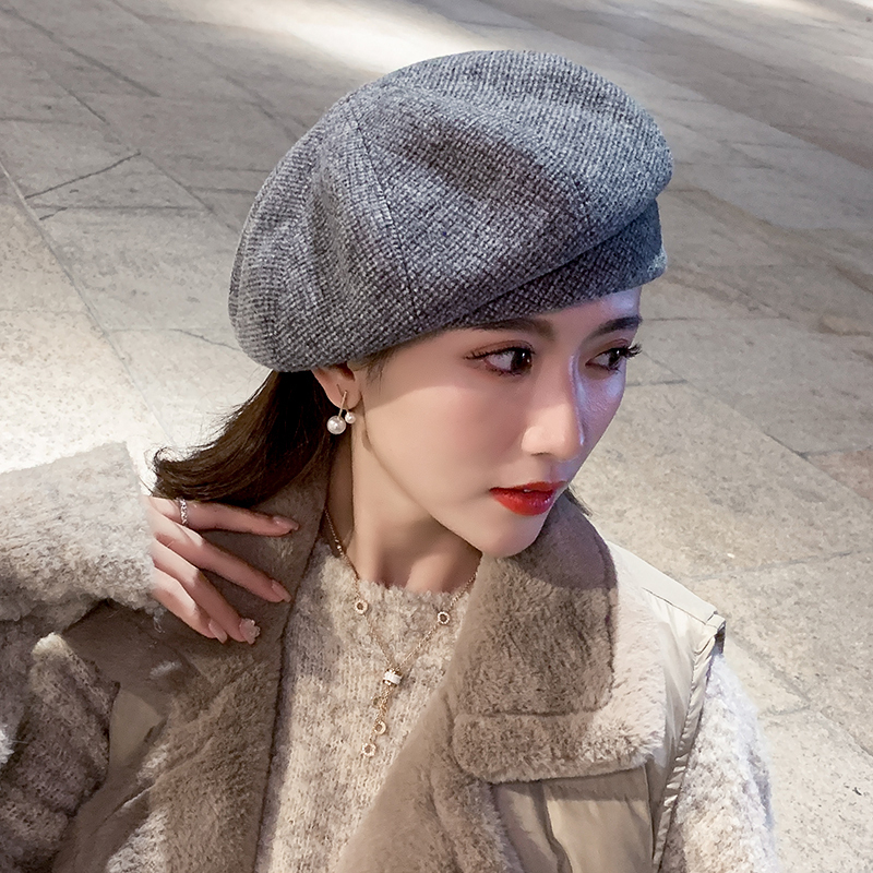 盛世尼曼贝雷帽女士韩版潮英伦复古蓓蕾画家帽子秋冬季时尚百搭南瓜