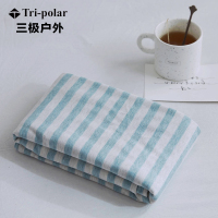 三极户外(Tri-polar)日式全棉天竺棉针织单件条纹枕套48*74cm单个TP2962 混粉条纹 48*74cm