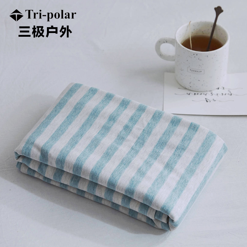 三极户外(Tri-polar)日式全棉天竺棉针织单件条纹枕套48*74cm单个TP2962 混粉条纹 48*74cm
