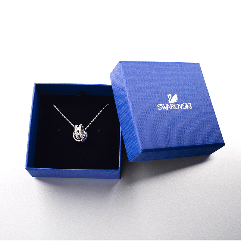 施华洛世奇(SWAROVSKI)水晶质感螺旋项链双环水晶吊坠人造水晶送恋人银色5240524