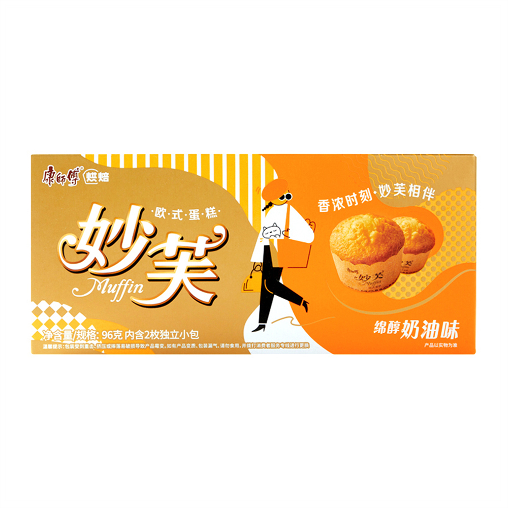 康师傅妙芙欧式蛋糕奶油味96g盒