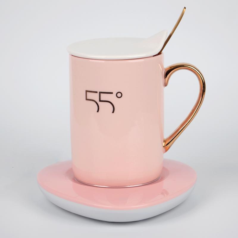 贝丽 暖暖杯养生杯生日带勺55度保温加热杯子保温碟恒温杯
