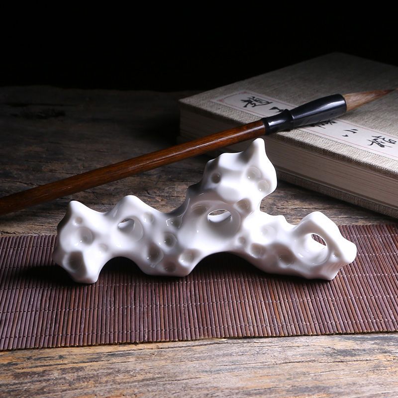 匠心文房高山流水笔架书房毛笔笔搁陶瓷笔架山文房四宝山形笔搁主图款