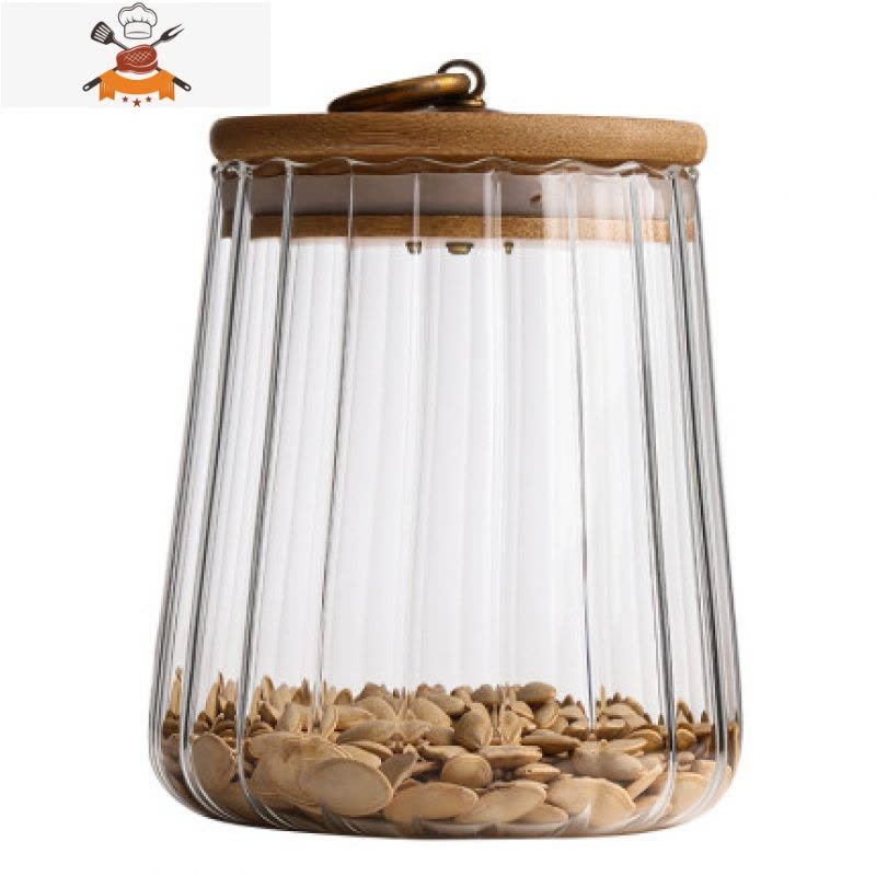 食品储物玻璃密封罐瓶厨房收纳罐杂粮收纳盒茶叶罐储存罐罐子瓶子 敬平 玻璃茶叶罐(锥形+圆形)图片