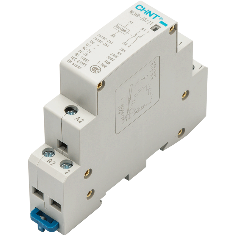 正泰家用小型单相交流接触器nch8 220v导轨式二常开常闭25a40a2p