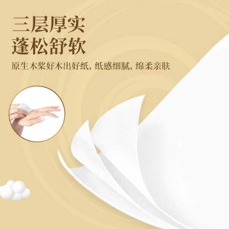 清风 金装M号3层100抽 AR10MMY 2包(散装)高清大图