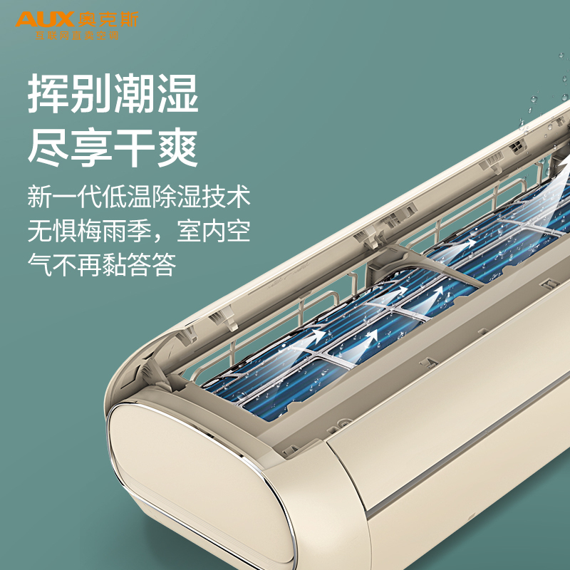 奥克斯(AUX)1.5匹变频 挂壁式 家用空调 静音节能省电 1级能效 空调挂机KFR-35GW/BpR3TYE1+1