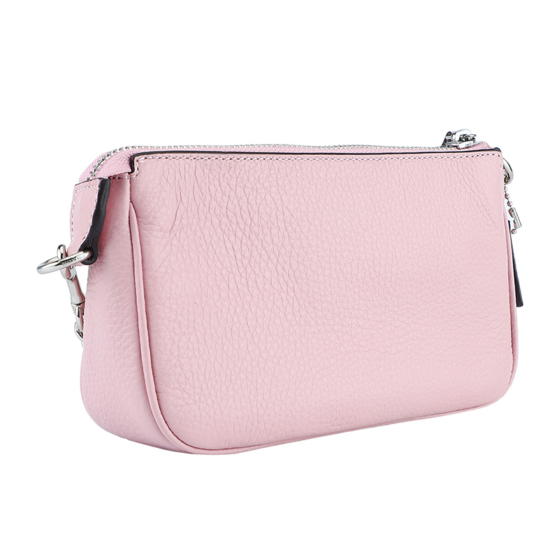 COACH 蔻驰 奢侈品 欧美时尚女斜挎包粉色人造革手拿包手腕包