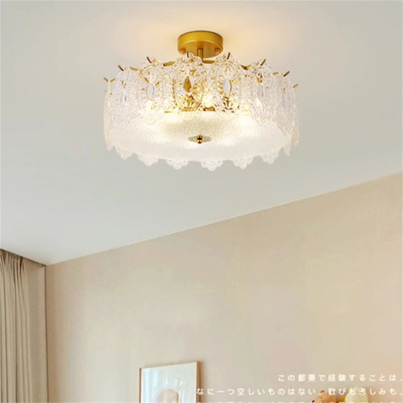 顾家照明2024新款现代简约卧室灯吊灯美式轻奢大气水晶灯具LED房间吊灯