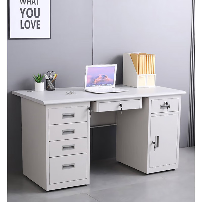 钢制办公桌带抽屉办公室 电脑桌高清大图