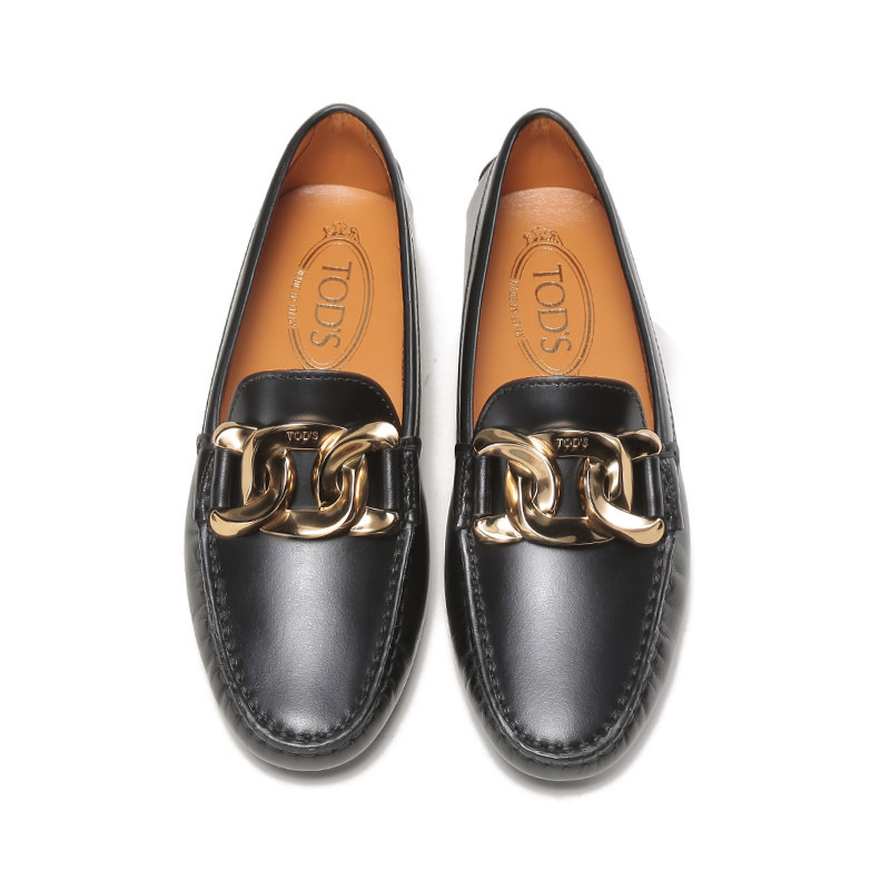 托德斯 tods 女士city系列皮革kate麻花链条饰扣一脚蹬豆豆鞋乐福鞋