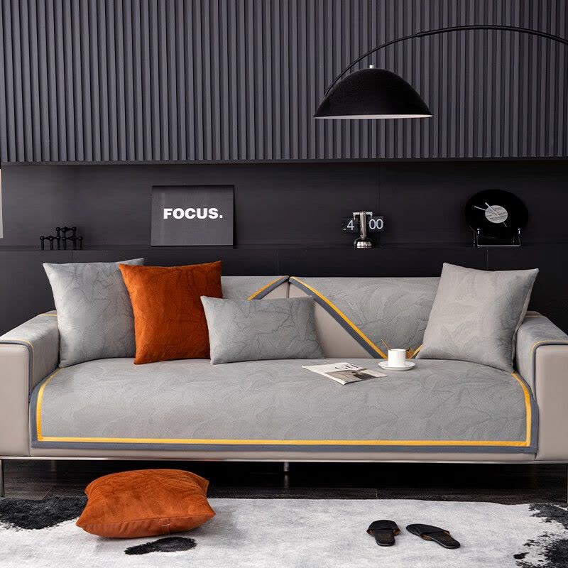 幸福派 四季沙发垫套装防滑沙发坐垫子123组合秋冬季雪尼尔沙发垫布艺简约北欧风冬天沙发套罩巾贵妃定制全包支持定制飘窗垫图片