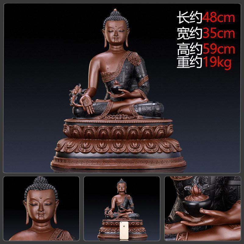 美帮汇药师佛佛像 铜药师琉璃光如来三宝佛供奉藏传密宗佛摆件高清大图