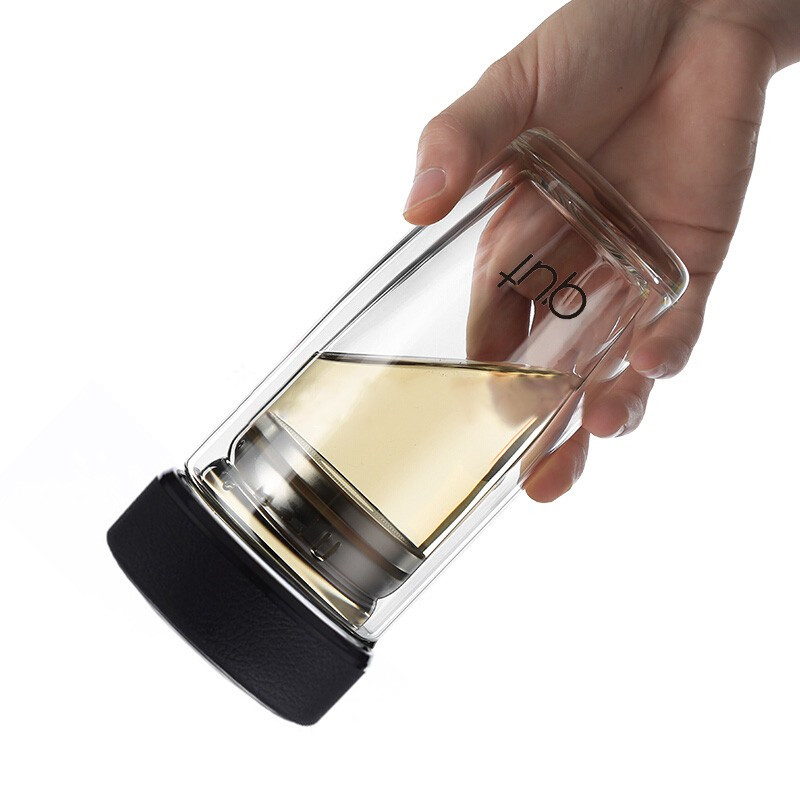 库特SH562-290双层水晶玻璃杯290ml 带茶滤网