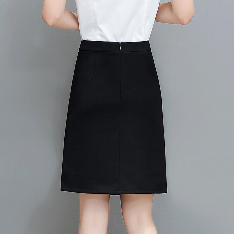 2018春夏季新款职业半身裙韩版女装裙子大码工装裙A字裙显瘦短裙黑色春秋款