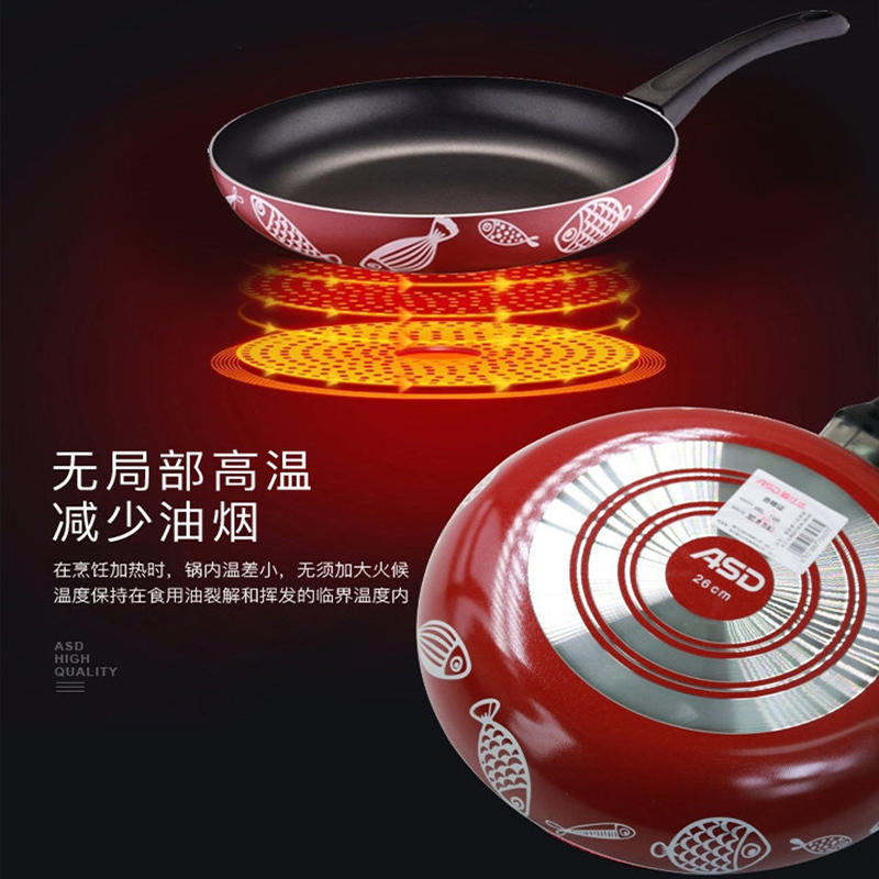 爱仕达平底锅不粘锅家用小煎锅煎蛋饼牛排煎锅燃气灶通适用 1-5人锅口直径28cm燃气专用NW8228Y