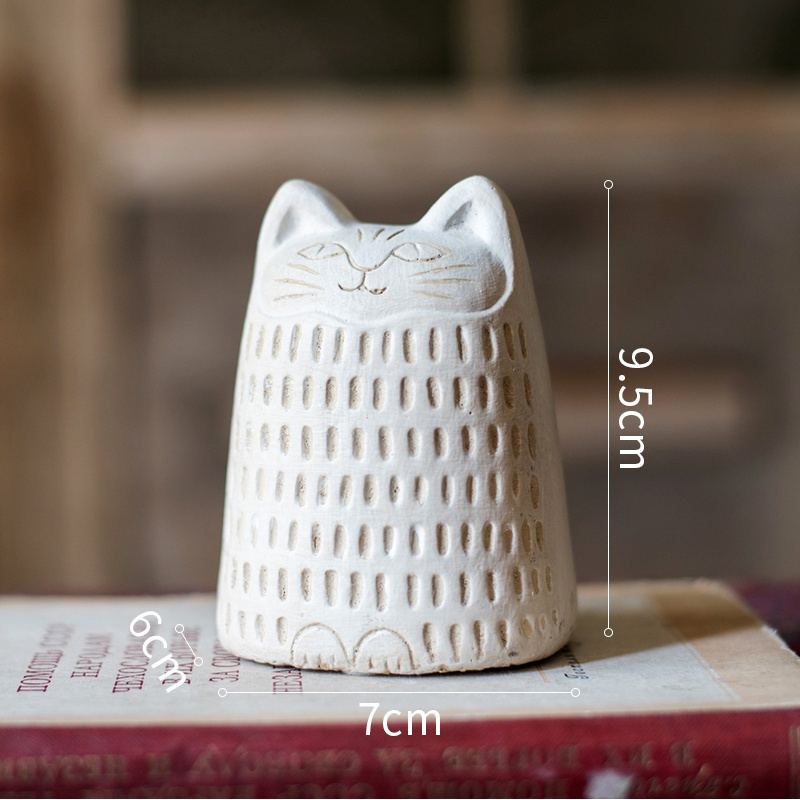 美帮汇猫咪摆件 黑猫现代艺术二次元 装饰杂货花园 猫咪摆件(白色)高清大图