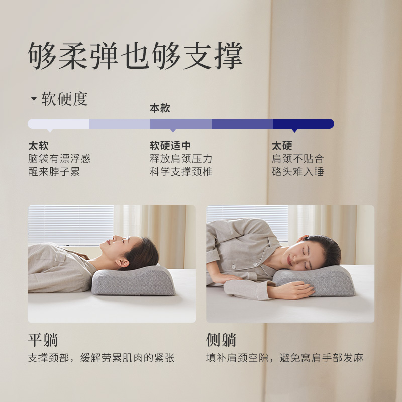 睡眠博士（AiSleep）成人颈椎枕头零度绵记忆棉枕头枕芯睡眠偏低枕睡眠枕高清大图